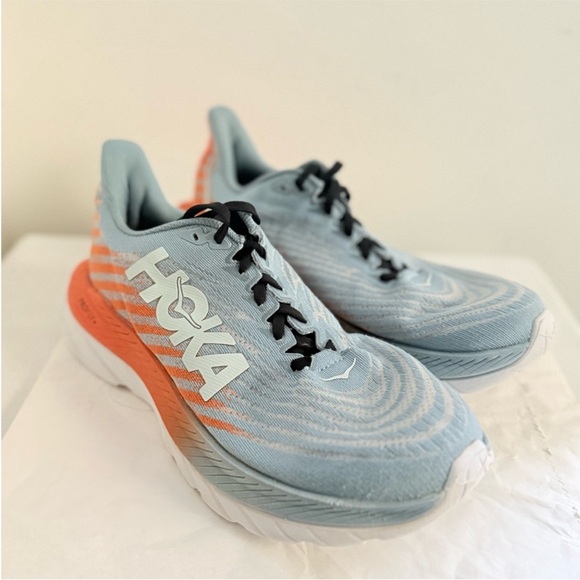 Hoka One One Mach 5 Men’s Mountain Spring Puffin's Bill Blue Orange Size 7D - Picture 5 of 10